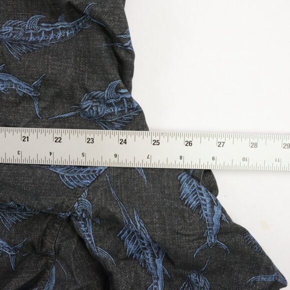 Tommy Bahama Short Sleeve Marlin Bar Hawaiian Silk Button Shirt Men's XL Gray - Picture 6 of 7